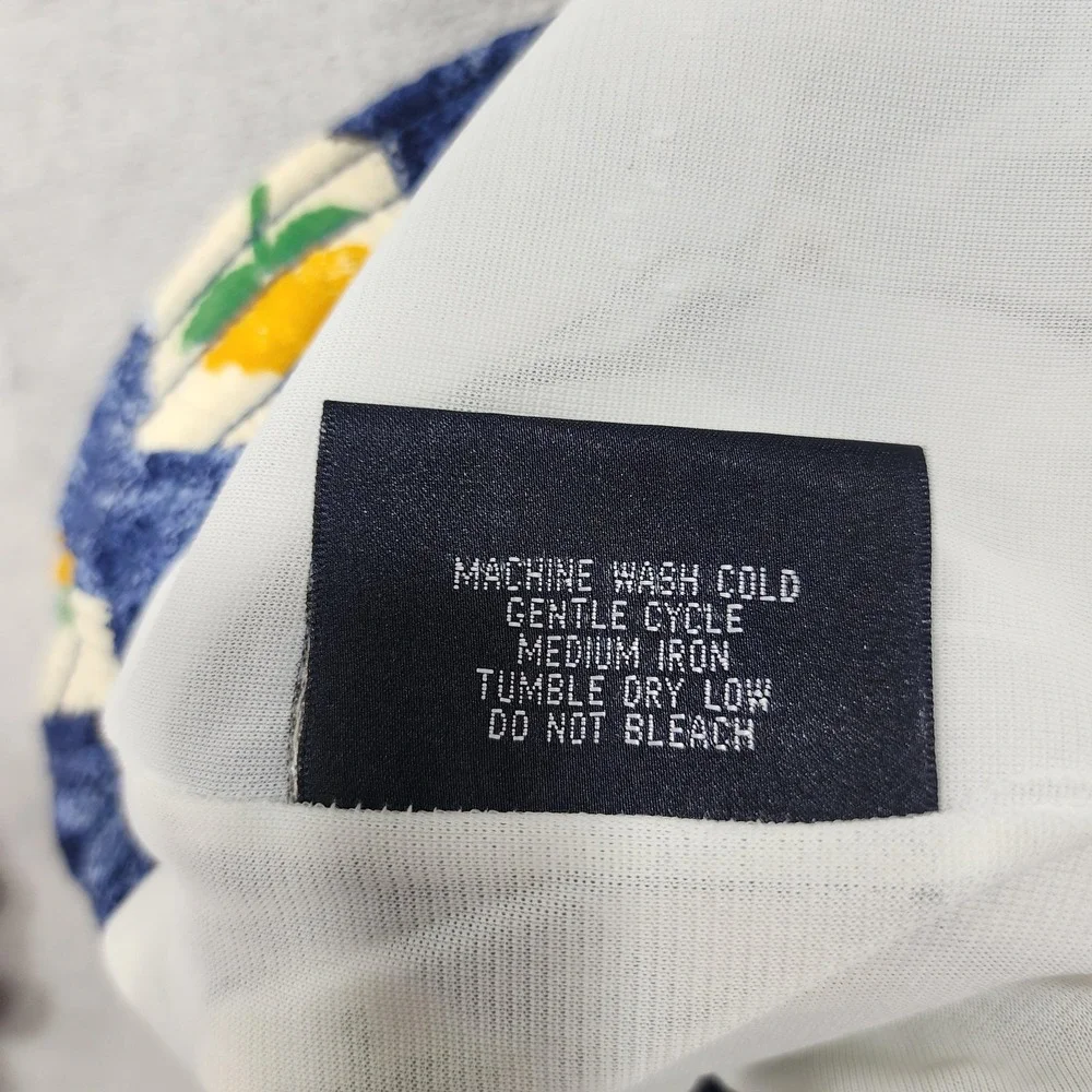 Vintage Faconnable Swim Trunks Men L Blue Floral Lemon Print Lined Pockets Beach
